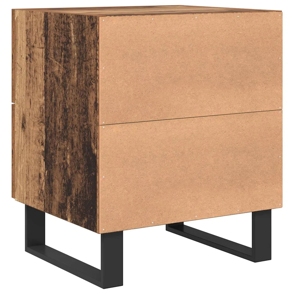 Armadio da Notte 2 pcs Legno Antico e Nero 40 x 35 x 47,5 cm 884067