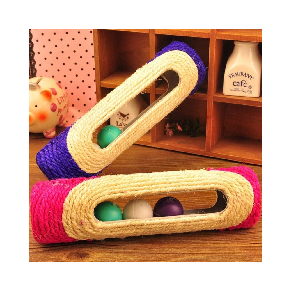 Trade Shop - Rullo In Sisal Tiragraffi 29 X 7,5 Cm Con Palline Sonore Gioco Per Gatti -