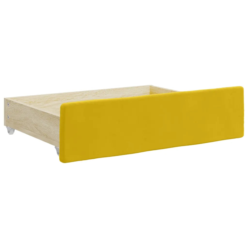 Divano Letto Estraibile con Cassetti Giallo 100x200cm Velluto 3197123