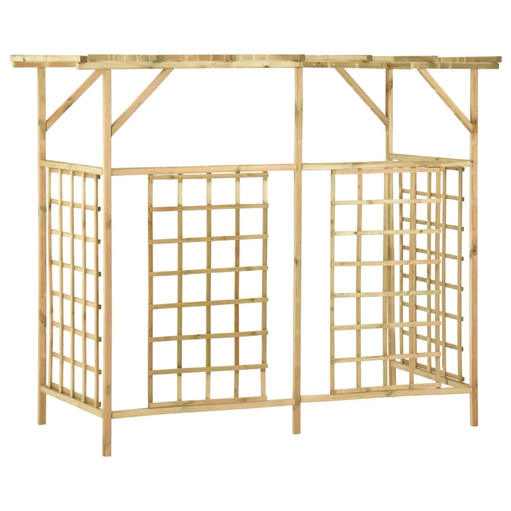 Pergolato Giardino per Bidoni Tripli Legno di Pino Impregnato cod mxl 77992