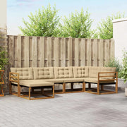 Set di divani da esterno con cuscino 6 pcs Naturale e Beige 3369616