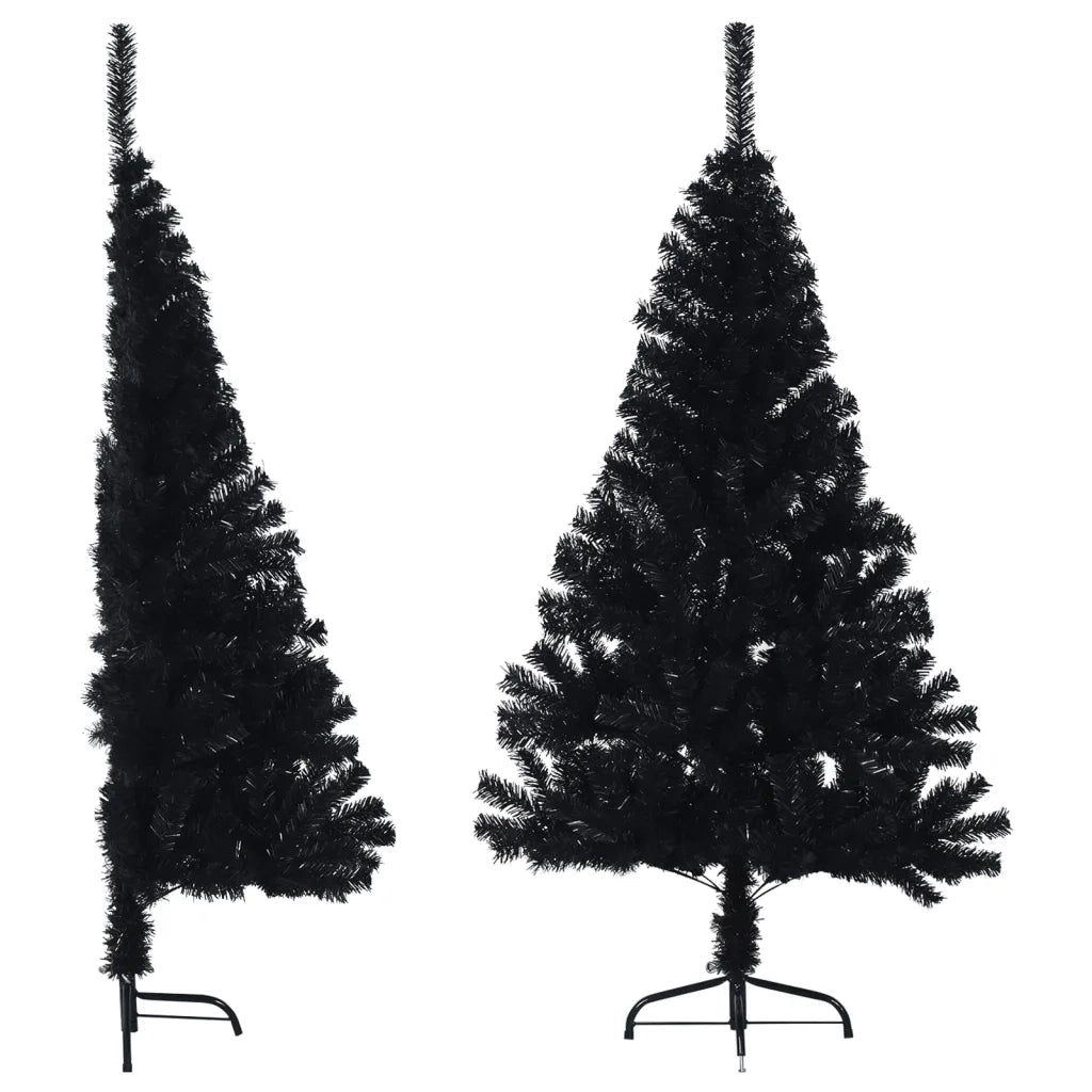 Albero di Natale Artificiale a MetÃ  con Base Nero 120 cm PVC