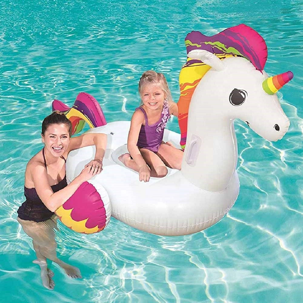 Trade Shop - Unicorno Fashion Luxury Cavalcabile Gigante 150 X 117 Cm Cavallo Arcobaleno -