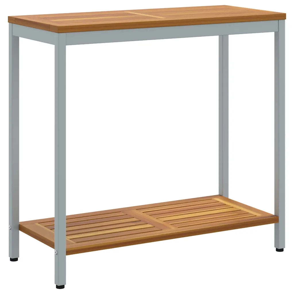 Tavolo da Esterno Naturale e Grigio 80 x 35 x 75 cm 4010608