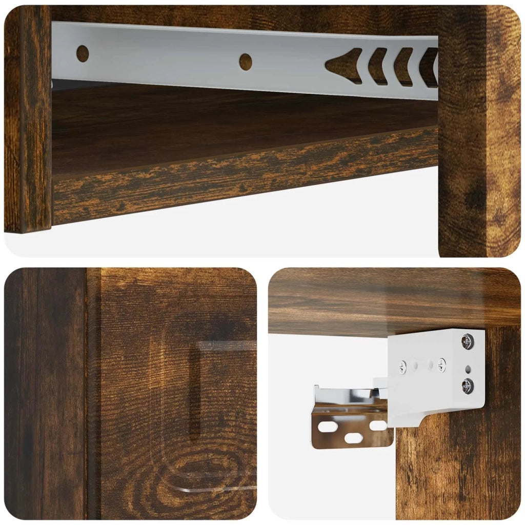Tavolino da Parete Laterale Rovere Fumo 87,5 x 34,5 x 17 cm 899350