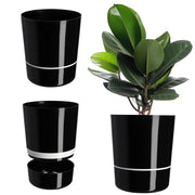 Vaso da fiori KADAX in due pezzi con supporto, nero, 25 cm