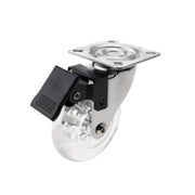 Ruota Fyunny pivotante trasparente diametro 75 con freno