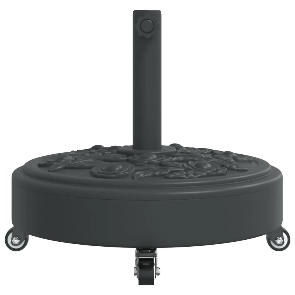 Base per ombrellone rotonda con ruote bloccabili 45 x 41 cm stabile elegante per uso esterno PE nero 02_0056644