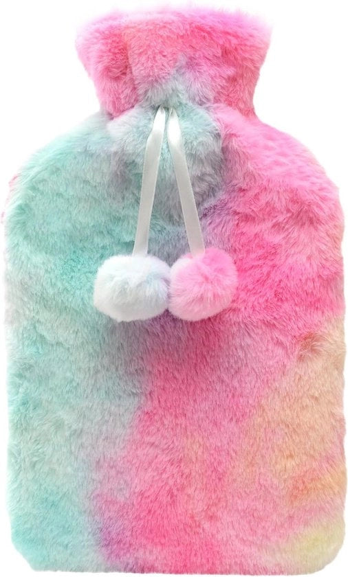 Tie Dye Faux Pelliccia Borsa Calda con Pomi - Terapia Calda con Plush Fleece - Borsa Calda per Mani e Piedi - Allevia Dolore alla Schiena e Spalle - Regalo d'Inverno