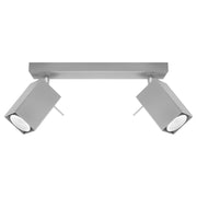 Plafoniera Bravea 2 faretti grigio cromo GU10 Pure Lume