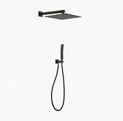 Set doccia completo di soffione quadrato 25x25 cm e set doccetta KZ-1004-2 MUMBAI - Nero Opaco