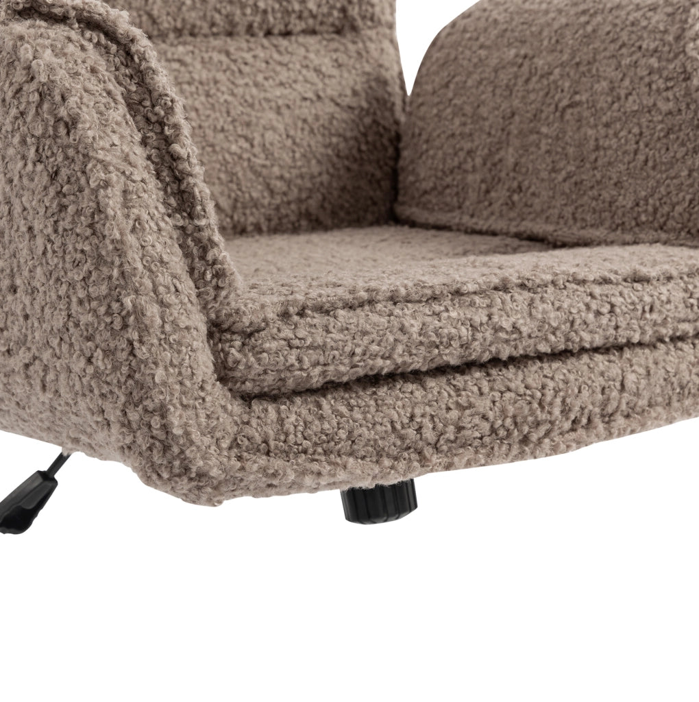 Sedia da ufficio 60.0x30.0x53.0 cm regolabile in altezza e girevole in teddy marrone