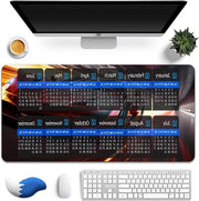 Calendario XXL per gaming 2024 - 800 x 300 mm con festività - supporto al polso - cuscino per tavolo per ufficio e giochi