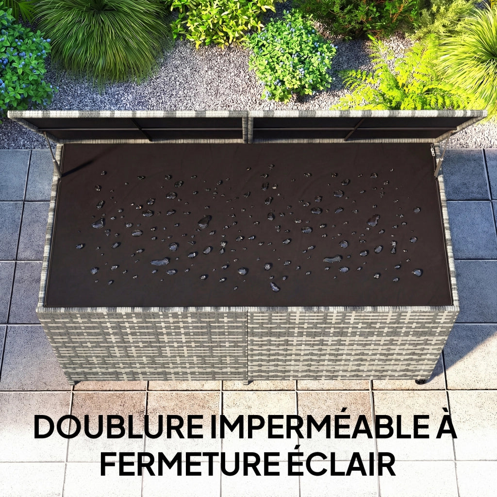 Cassa da giardino in resina ¨C zephmum ¨C 650 L, impermeabile, con fodera a zip