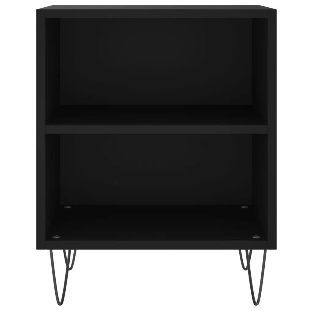 Set di 2 Comodini | Armadio da Notte | Mobiletto da notte Neri 40x30x50 cm in Legno Multistrato