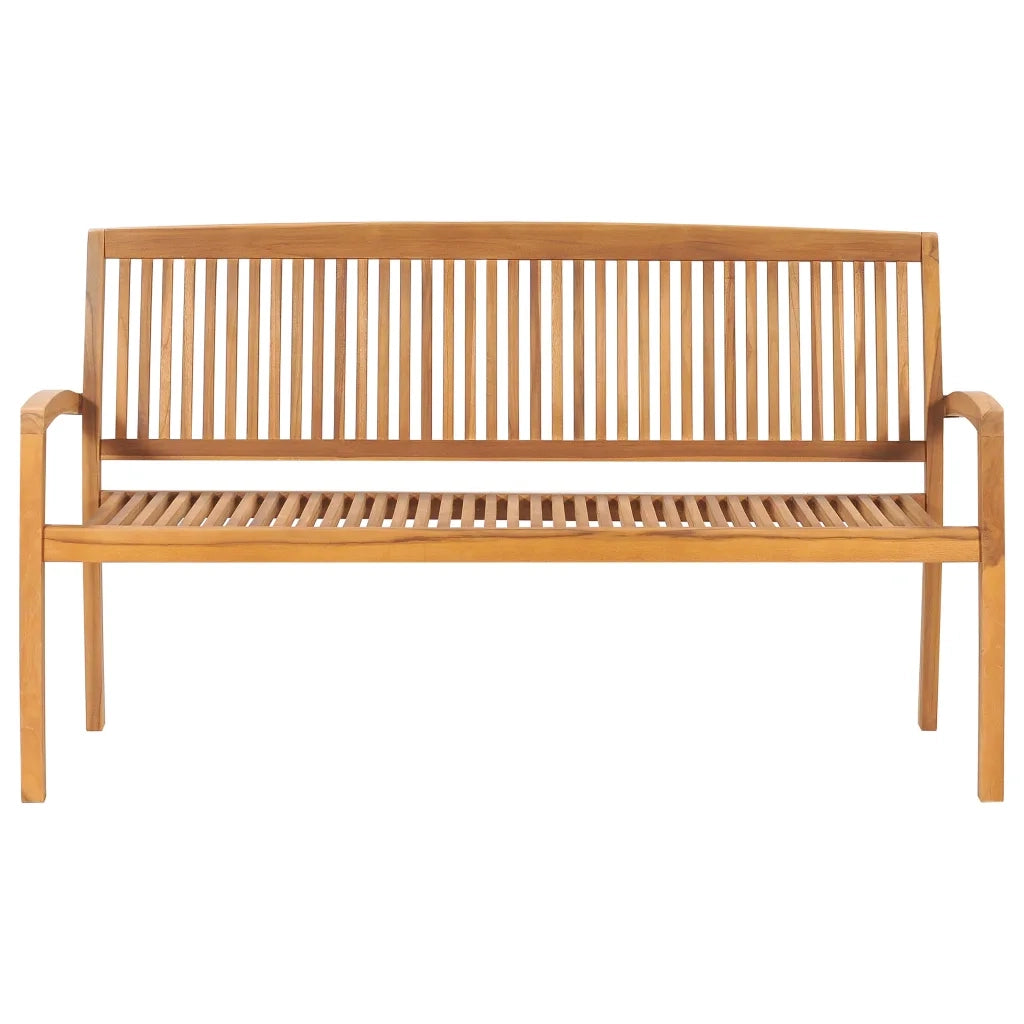 Panchina da Giardino Impilabile e Cuscino 159cm Teak Massello cod mxl 47316