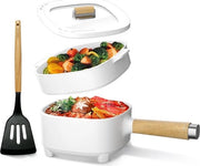 Fonduta Elettrica – Piatto per Fonduta elettrico Multiuso – Capacità 2L - Fonduta Cinese 350/800Watt – Piatto per Soffriggere – Frittiera – Piatto Caldo – Stomacato – Cottura Lenta – Facile da Pulire - Bianco