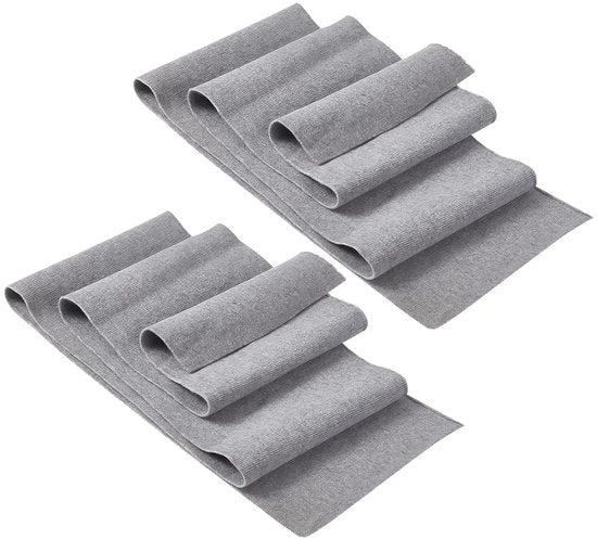Accessori per abbigliamento - 2 pezzi - 100x15 cm - Stoffa stretch grigia - Tessuto con ribbing fine - 1,5/2 mm di spessore - Stoffa