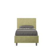 Letto imbottito Singolo 80x200 cm Adele - Con rete,Microfibra,Tè verde