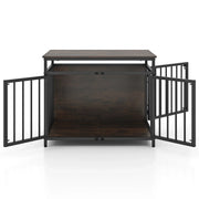 Trasportino per cani 80 x 60 x 64 cm facile accesso 3 porte design rustico legno lavorato marrone 20_0020526