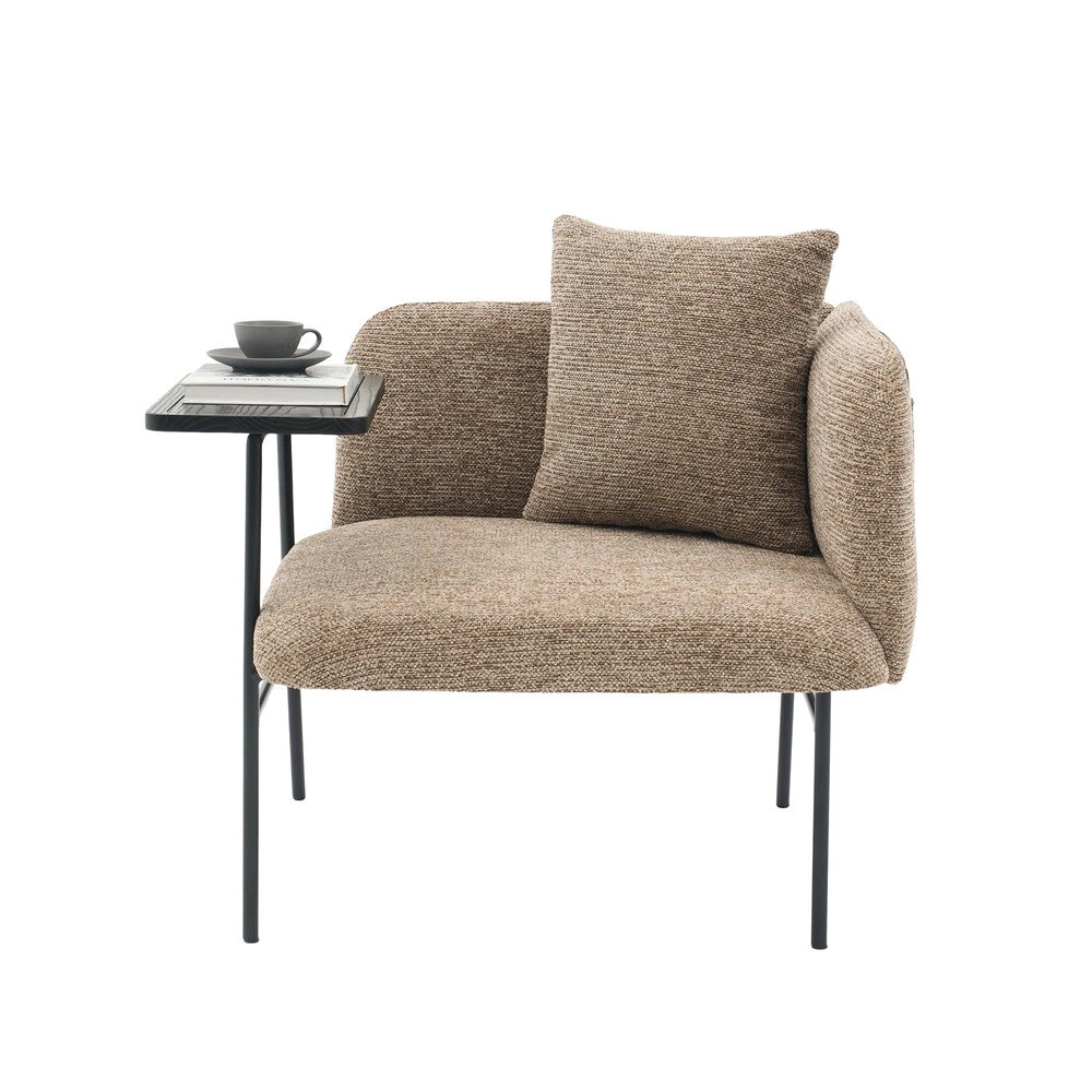Poltrona con Poggiapiedi e Tavolino ¨C MINIMAL ¨C Tessuto, Grigio