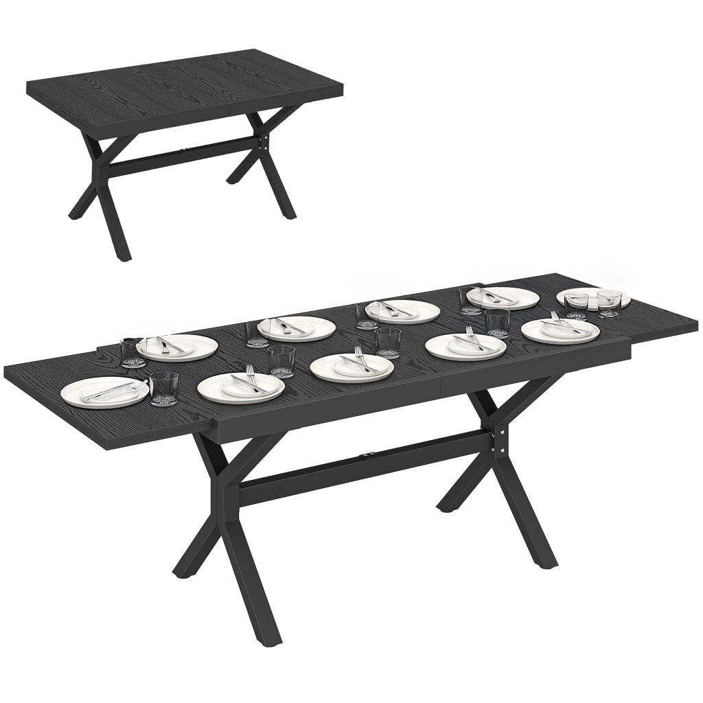 Tavolo da pranzo allungabile per esterno ¨C zephmum ¨C grigio 154x214 cm