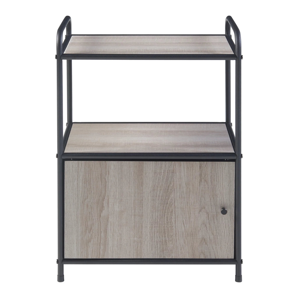 Tavolino laterale con anta in metallo 60 x 43 x 33 cm MDF beige 03_0010913