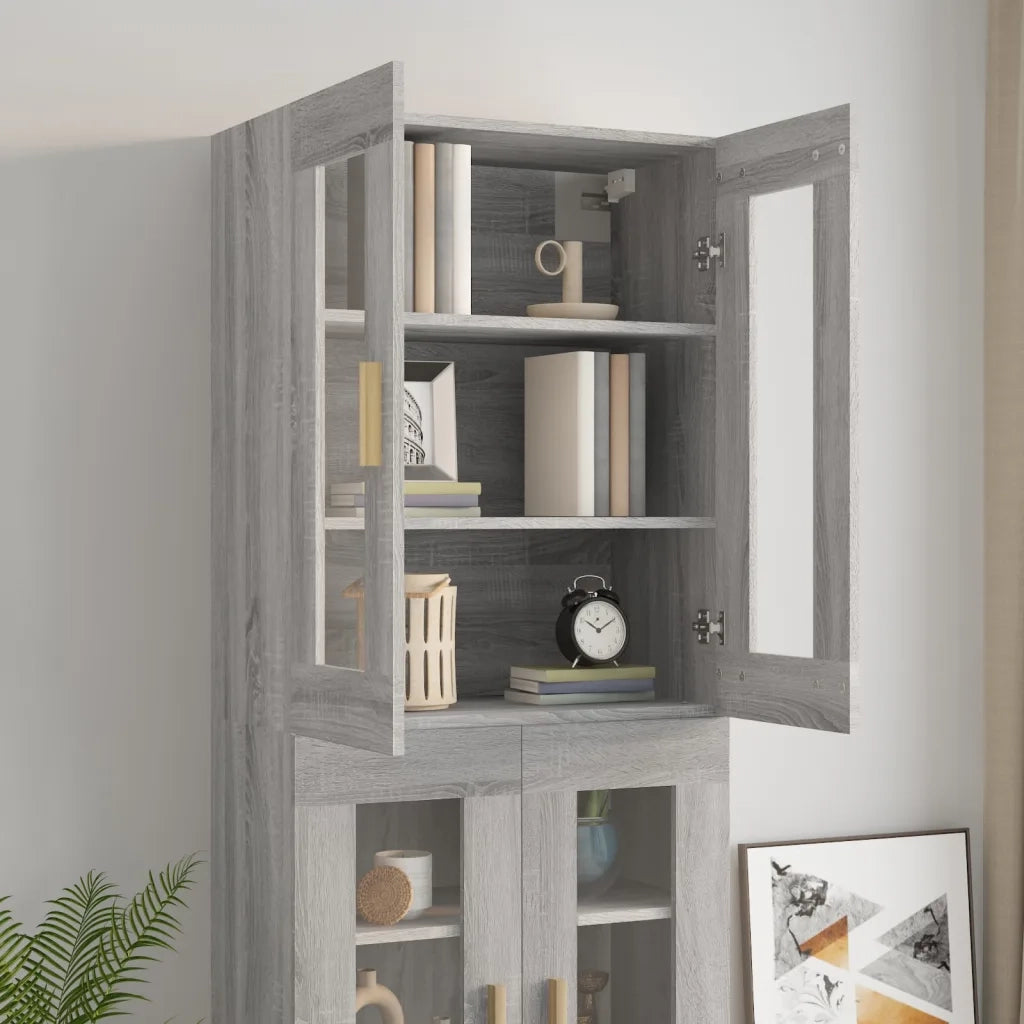Armadietto Pensile a Parete Grigio Sonoma 69,5x34x90 cm CFW5623114