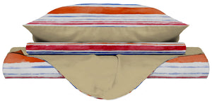 Copripiumino Singolo con Stampa sul Sacco e Federe Doubleface Strisce
