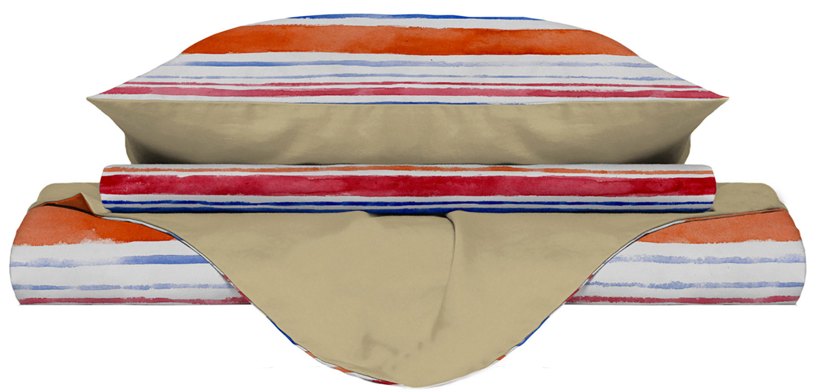 Copripiumino 1 Piazza e Mezzo con Stampa sul Sacco e Federe Doubleface Strisce