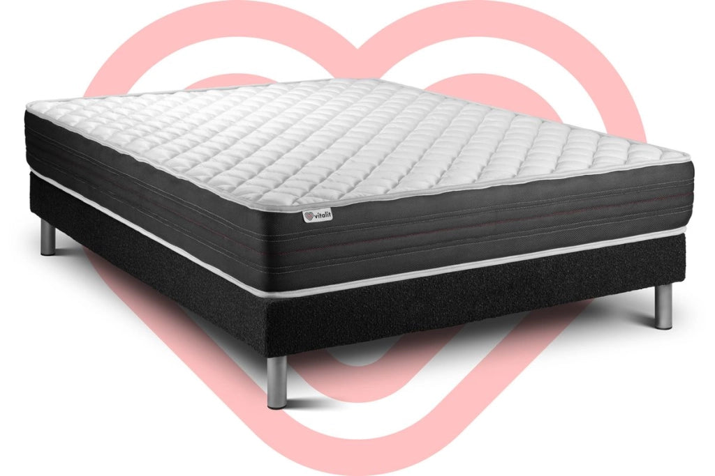 Letto con materasso VITAL MEMO ONE 150 x 200 cm Rete Kit Nero