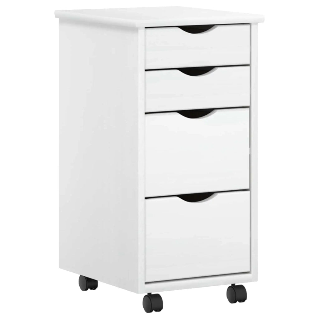 Set scrivania e mobiletto su ruote MOSS 2 pz Bianco 3438791