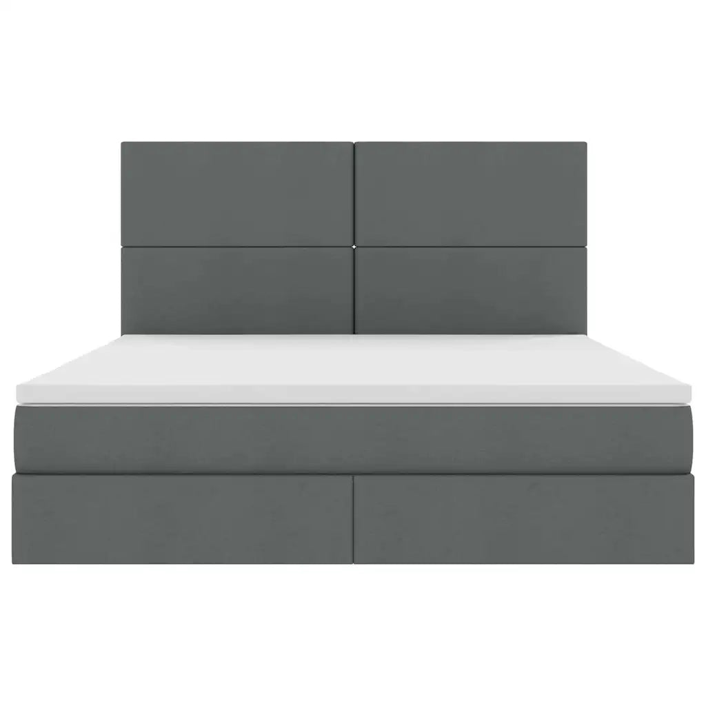 Letto con contenitore LED e materasso Grigio Scuro 160 x 200 cm