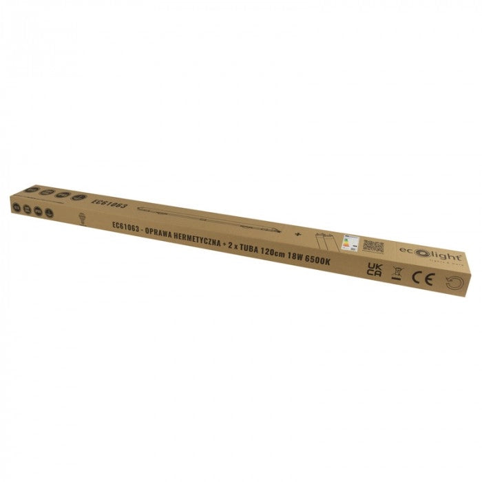 Plafoniera stagna LED 2x T8 120 cm 6500K IP65 Ecolight