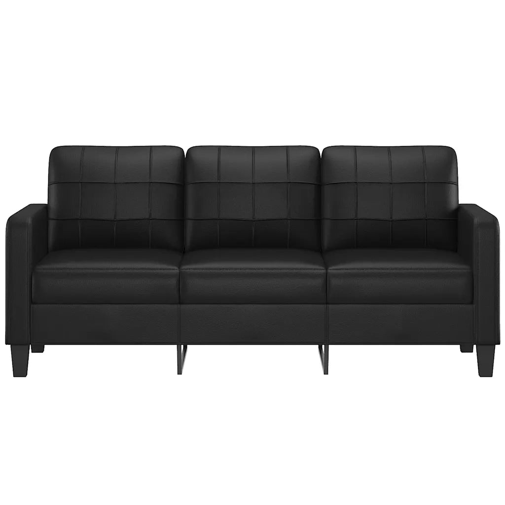 Divano | Divano da soggiorno | Sofa a 3 Posti Nero 180 cm in Similpelle