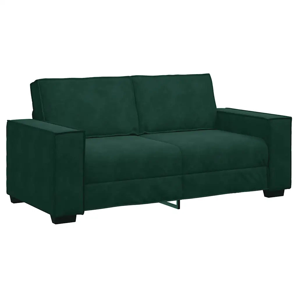 vidaXL Divano a 2 Posti Verde Scuro 140 cm in Velluto
