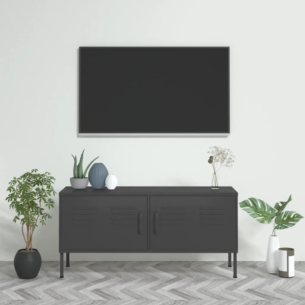 Mobile TV | Armadietto TV | Mobile Porta TV Antracite 105x35x50 cm in Acciaio