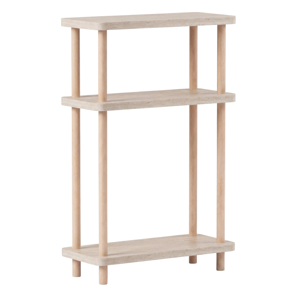Scaffale da Terra Multiuso Nampernu a 3 Piani 62 x 40 x 18 cm - Color Travertino [en.casa]