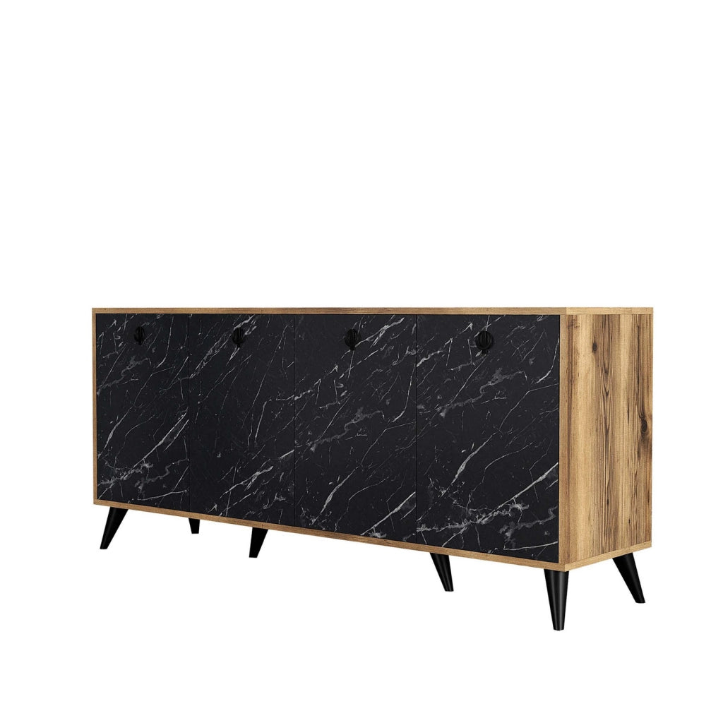 Credenza in legno "Elite" - 180 x 45 x 80 cm - Nero