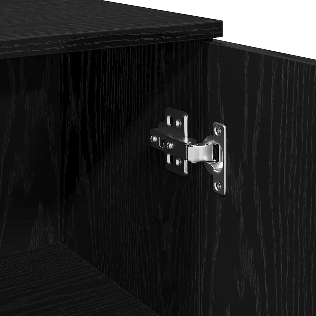Mobile da Bagno Rovere Nero 30 x 30 x 190 cm Legno multistrato 862881