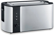 Broodrooster Automatico a 2 Lunghe Fessure - 4 Dischi per Pane - 1.400 W - Acciaio Inossidabile - Nero - Multicolore