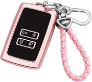Coprima per chiavi intelligenti senza serrature - Cassetto in TPU - 4 tasti - Resistenze a shock e durata - Protezione per Renault - Portachiavi integrato