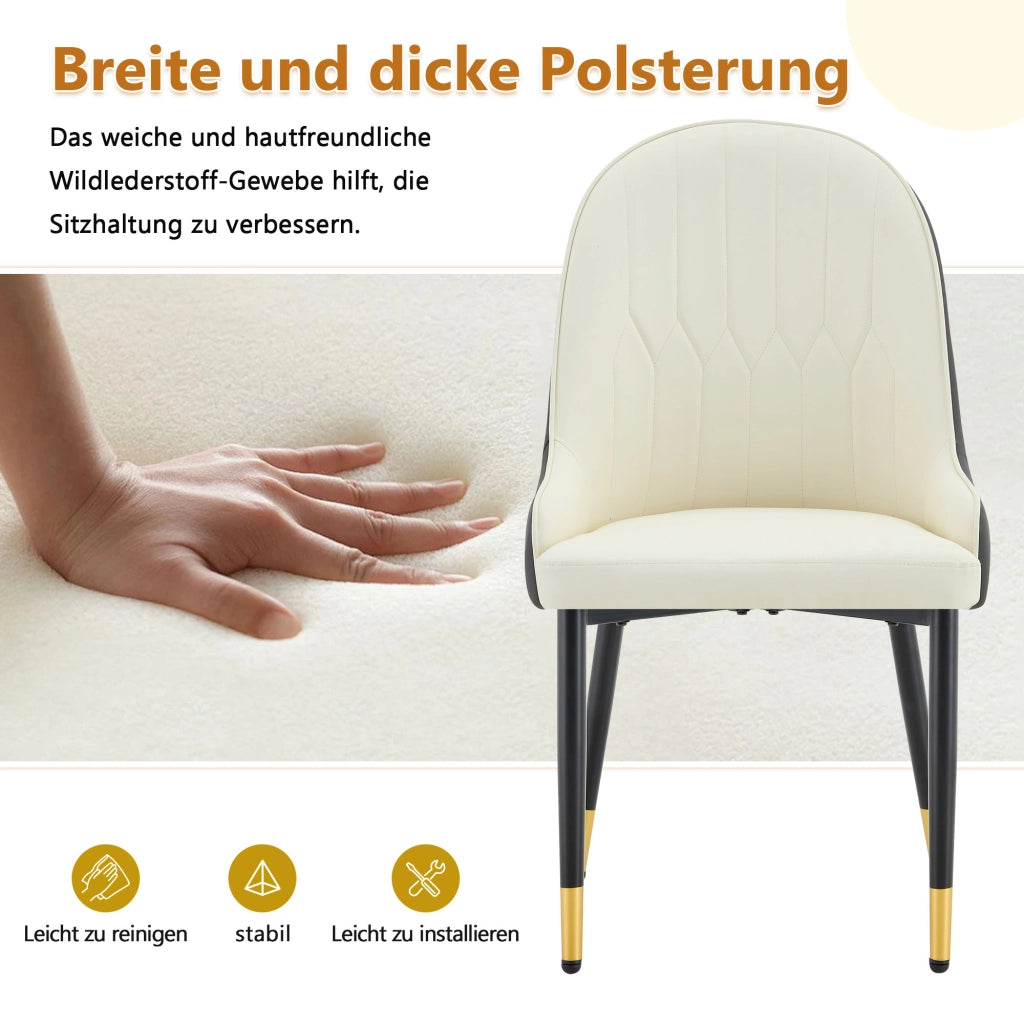 SEDIA da pranzo ergonomica Set da 2 91 cm in PU bianco e grigio scuro