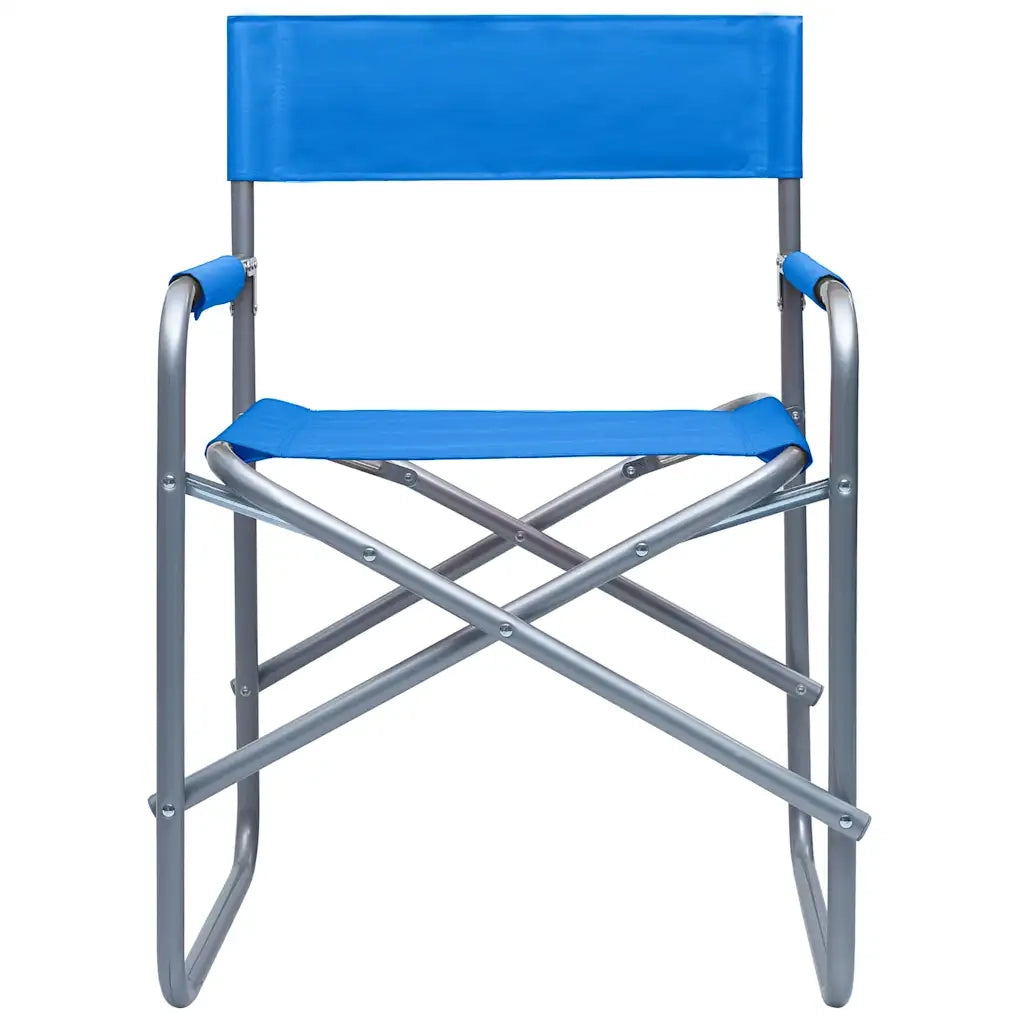 Sedie da Regista 2 pz | Sedie da Esterno in Acciaio Blu