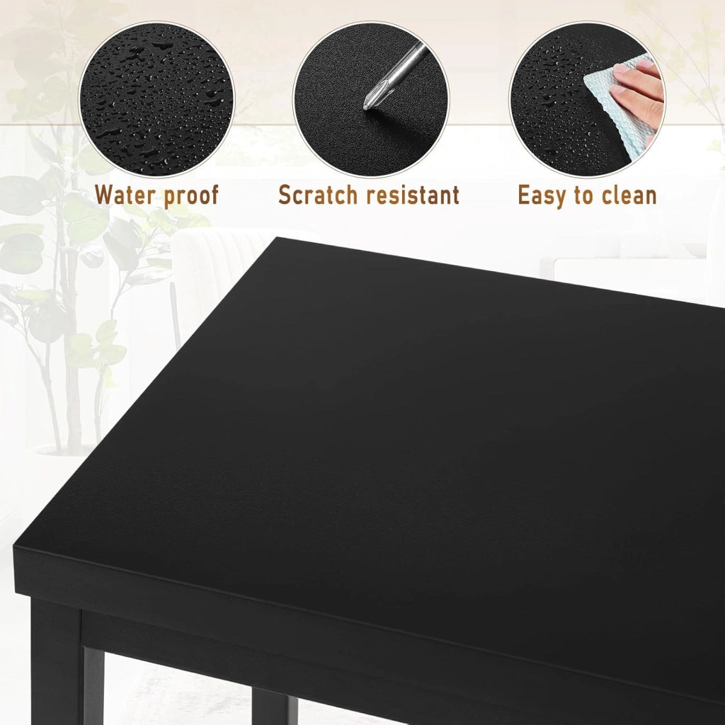 Set di 6 Sgabelli da Bar Industriali con Poggiapiedi, Sgabelli da Cucina senza Schienale, Sedie Alte per Penisola Cucina, Sedile in Truciolato e Telaio in Metallo, 33x33x65cm, nero, 1060BY-6