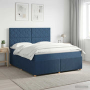 Letto box spring con materasso Blu 180 x 200 cm Tessuto 3454465