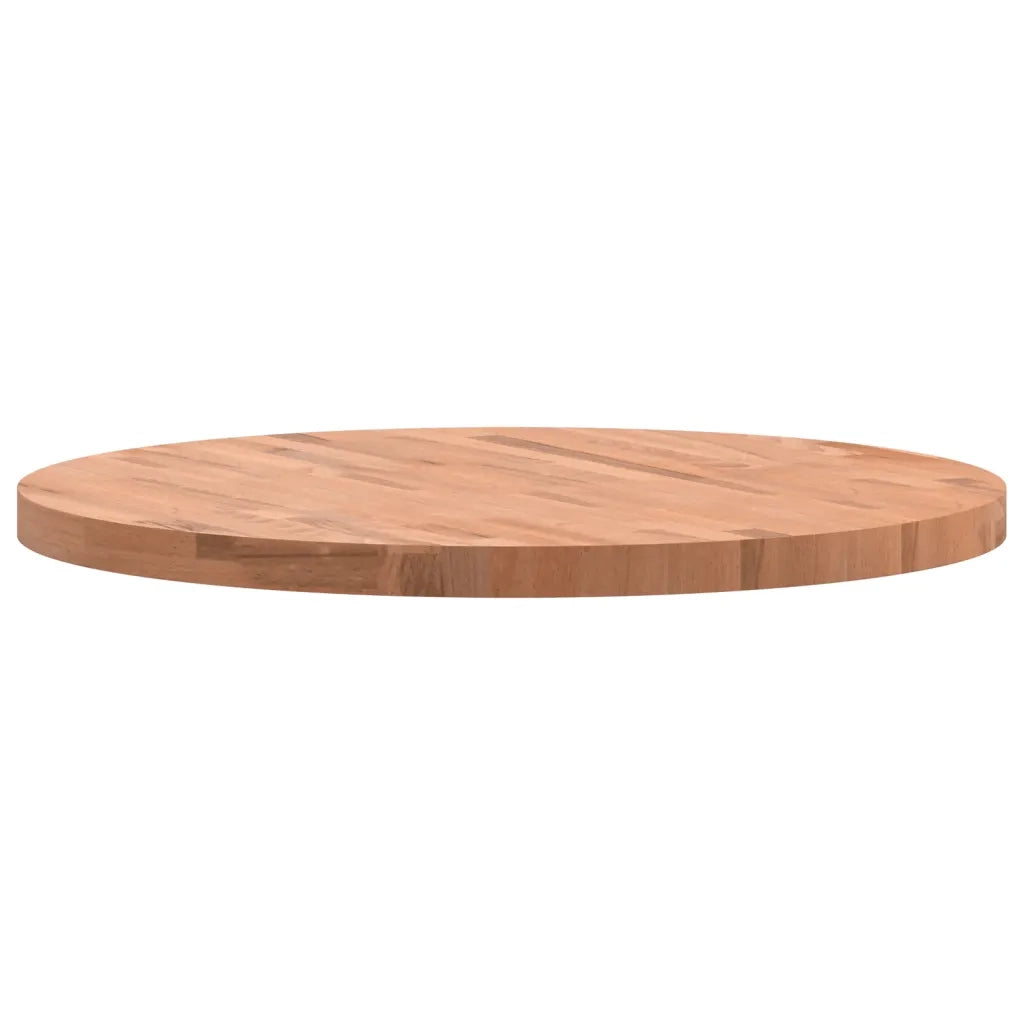 Piano per Tavolo Ø80x4 cm Rotondo in Legno Massello di Faggio 355946