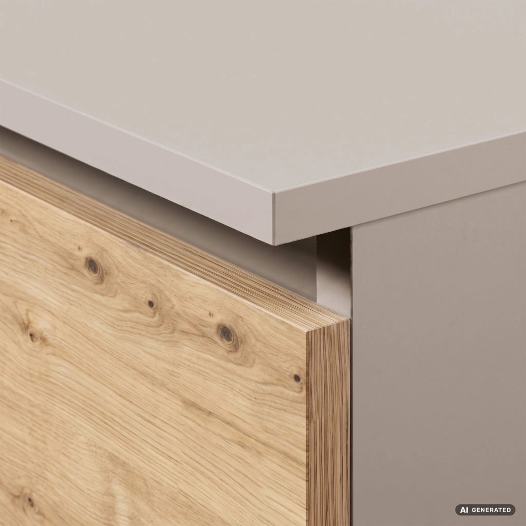 Armadio S90 Cashmere 90 cm 2 ante 2 cassetti Colore dei frontali Rovere Artisan 4 ripiani 90x51x180 cm