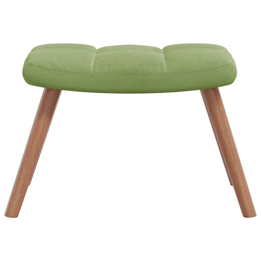 Poltrona Relax | Sedia Relax con Poggiapiedi Verde Chiaro in Velluto