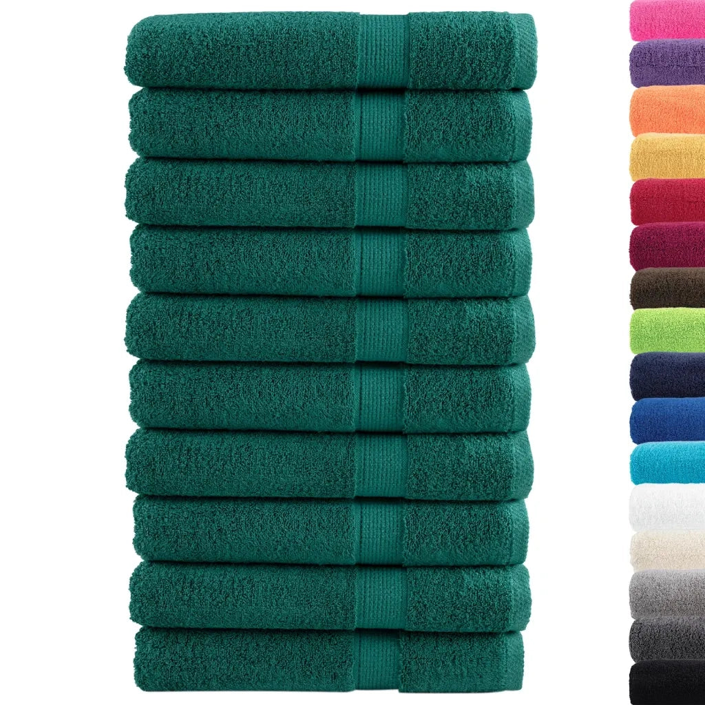 vidaXL Asciugamani Premium SOLUND 10 pz Verdi 100x200 cm 600 g/m²